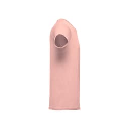 A men's tubular cotton T-shirt in a soft pink colour, featuring a simple design and a logo.