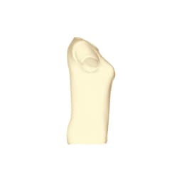 A women's fitted short sleeve T-shirt in a soft cream colour, featuring a logo on the front.