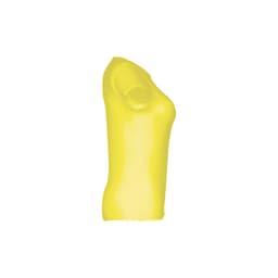 A women's fitted short sleeve T-shirt in bright yellow, featuring a logo.