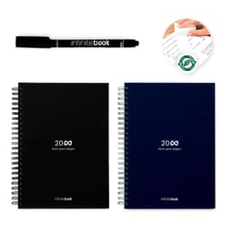 A set of two A5 infinite diaries in black and navy, a black marker, and a marker holder.