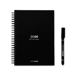 A5 black infinite diary, a black marker, and a marker holder. The set includes a cleaning kit.