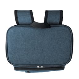 A blue insulated lunch bag with two straps and a zippered opening at the bottom. Features a simple, modern design.