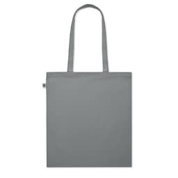 A tote bag in a solid grey colour with two shoulder straps and a minimalist design.