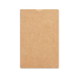 A plain brown kraft paper card with a notch at the top, featuring a smooth surface and no visible markings.
