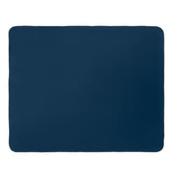 A navy blue placemat with a rectangular shape and rounded edges, featuring a smooth surface.