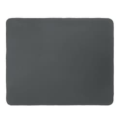 A grey placemat with rounded corners, featuring a smooth, matte surface. The item includes a subtle branding logo.