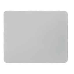 A grey mouse pad with rounded corners, featuring a smooth surface and a slightly matte finish.