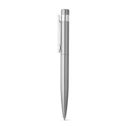 A stainless steel ballpoint pen with a metallic finish and a clip. Features a sleek, minimalist design.