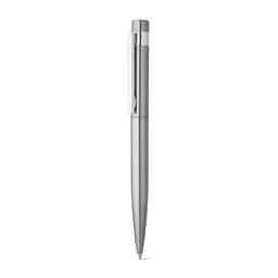A stainless steel ballpoint pen with a sleek silver body and clip, part of the metal pens category.