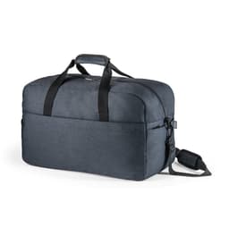 A dark grey sports bag made from 600D recycled polyester, featuring handles and a removable shoulder strap.