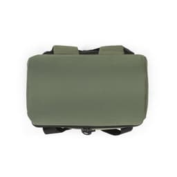 A thermal backpack in olive green, featuring padded construction and a zip closure. Has a logo on the exterior.