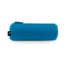 A turquoise multi-purpose case made of recycled felt, featuring a zip closure and a small logo.