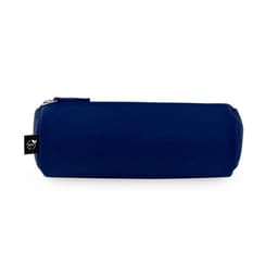A navy blue multi-purpose case made of recycled felt, featuring a zipper and a small logo.