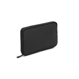A black organiser bag made from high-density recycled polyester, featuring a spacious main compartment.