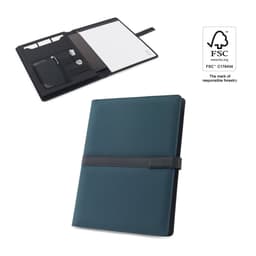 Sanderson Folder – A4 folder in PU (50% recycled) with magnetic closure and notebook with lined pages