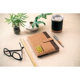 Fielding – A5 folder in cork and recycled polyester (100% rPET) with removable notebook