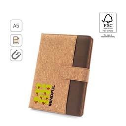 Fielding – A5 folder in cork and recycled polyester (100% rPET) with removable notebook