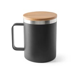 Lauda – Mug in 90% recycled stainless steel with bamboo lid 420 mL