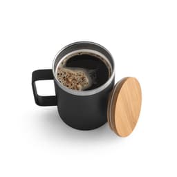 Lauda – Mug in 90% recycled stainless steel with bamboo lid 420 mL