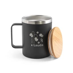 Lauda – Mug in 90% recycled stainless steel with bamboo lid 420 mL
