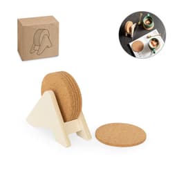 Plycork – Plywood stand with 6 cork coasters