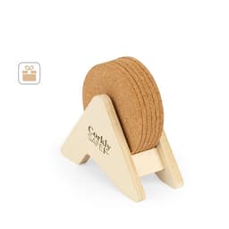 Plycork – Plywood stand with 6 cork coasters
