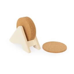 Plycork – Plywood stand with 6 cork coasters