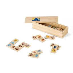 Domin – Kids wooden domino game. 28 pieces featuring fun animal figures