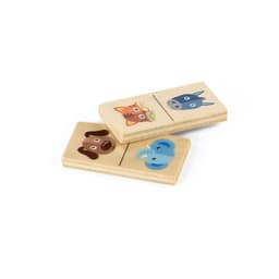 Domin – Kids wooden domino game. 28 pieces featuring fun animal figures