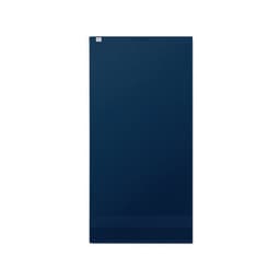 A drink bottle in navy blue, featuring a sleek design and logo on the side.