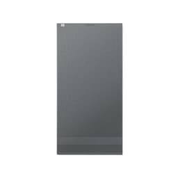 A grey promotional product with a textured surface, featuring a logo at the top.