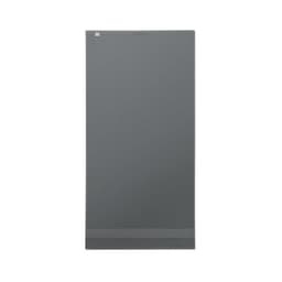 A drink bottle in a sleek grey design, featuring a minimalist style with a subtle logo.