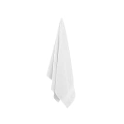 A white towel hanging, featuring a simple design with no visible logos or branding.