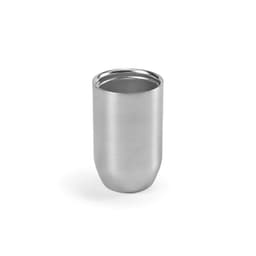 A drink bottle with a sleek stainless steel design, featuring a double wall and a leakproof construction.