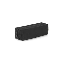 A black multi-purpose case with a zipper closure and a rectangular shape. It has a logo.