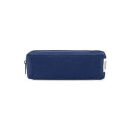 A navy blue multi-purpose case with a rectangular shape and a zip closure, featuring a brand label.