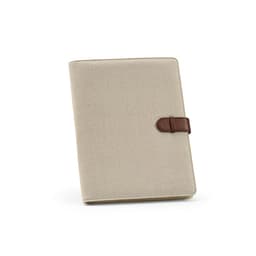 A beige A4 folder made from rCotton with a brown rPU closure and containing 64 FSC® sheets.