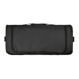 A black gym bag with reflective strips, made from ripstop rPET material, featuring a zipped closure and handles.