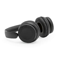 Black over-ear headphones with cushioned ear cups and controls on the ear cup. Features a logo on the side.