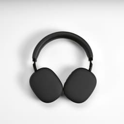 A pair of wireless headphones in matte black, featuring cushioned ear cups and an adjustable headband.