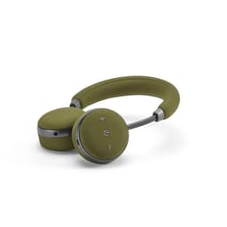 Green Bell headphones with a soft fabric finish and a sleek design, featuring buttons for volume control.