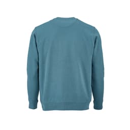 A blue Capri French terry crew neck sweatshirt made from 100% organic cotton with a ribbed hem.
