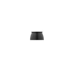 A drink bottle in matte black, featuring a wide base and a smooth, rounded design, includes a carabiner and two cups.