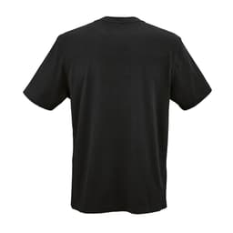 A black Maya jersey t-shirt made of 100% organic cotton, featuring a simple design and a brand logo.