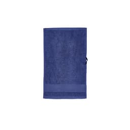 A navy blue towel with a textured surface, featuring a loop for hanging, made from 500 gsm cotton.