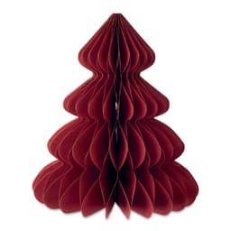 A decorative red honeycomb tree made of layered paper folds. It features a stylish three-dimensional design.