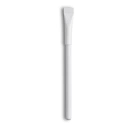 A white applicator brush with a flat edge, featuring a long handle for easy grip and use.