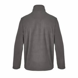 A grey jacket with a high collar, featuring a textured fabric and a simple design. It has no visible logos or markings.