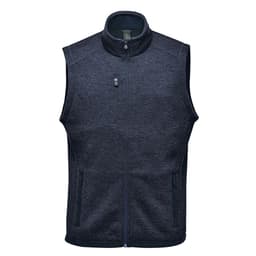 Men's Avalante full zip fleece vest in dark grey with a zippered chest pocket and side pockets. Features a logo.