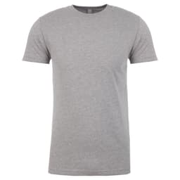 A grey men's CVC crew t-shirt displayed against a plain background, featuring short sleeves and a casual fit.